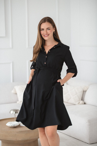 Szmizjerka do karmienia i na ciążę Milk&Love | Stylowa, czarna, na każdą okazję