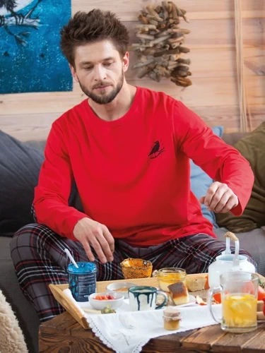 Piżama Męska MNS 400 Key -czerwony