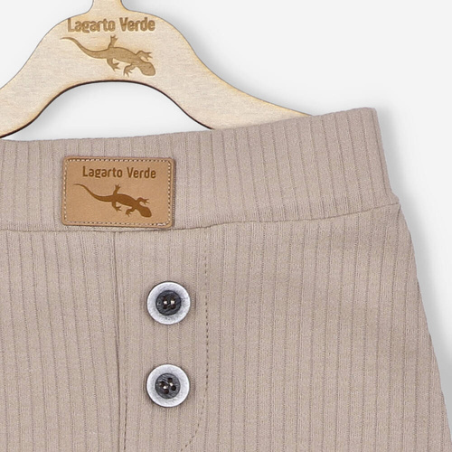 Spodnie prążkowane Lagarto Verde - beżowy