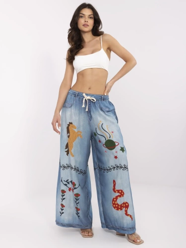 Spodnie damskie DHJ-SP-19183-9.54 Paris niebieski