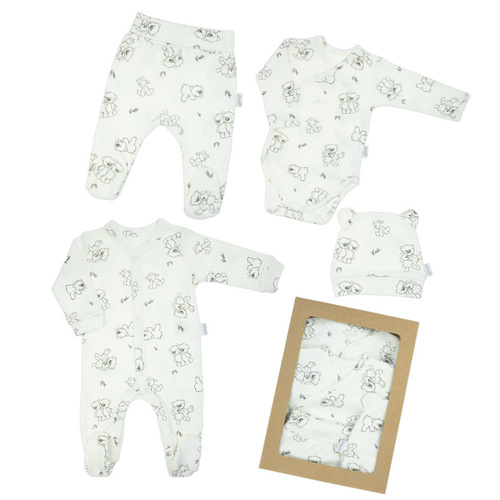 4700 02 Basic Komplet wyprawkowy 4-częściowy nadruk Nicol - krem