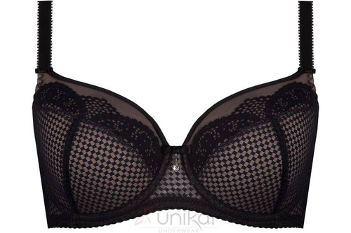 Biustonosz usztywniany full cup Elif Unikat czarny/beżowy