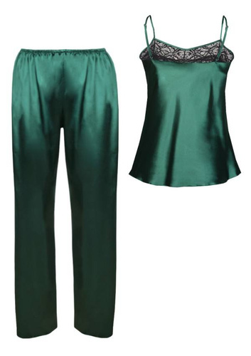 Piżama Damska Satynowa Sadie DKaren - zielony 