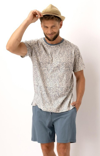 Piżama Męska MNS 748 Key - ecru- jeans