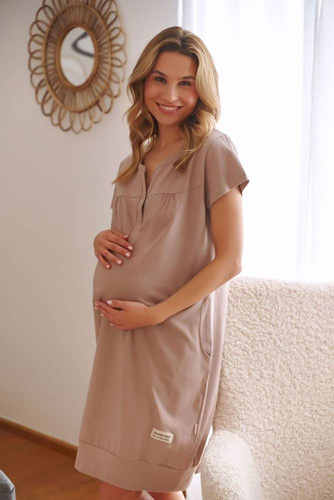 TM.4348 Koszula Nocna ciążowa i do karmienia Doctor Nap - beige