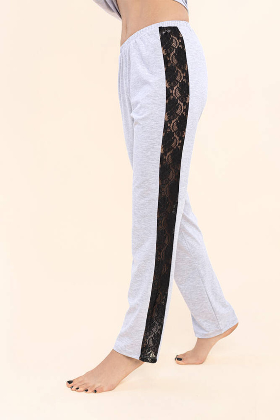 Piżama damska z koronką 12 Bonamera szary melanż