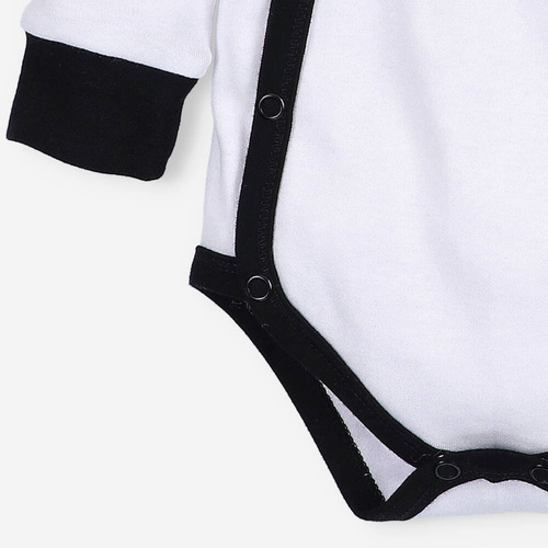 Body kopertowe z bawełny organicznej Alfabet Nini biały 