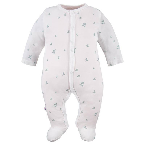 Pajac niemowlęcy Petite Eevi - listki biały