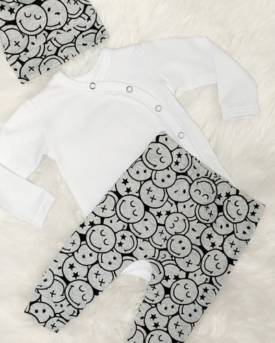 Komplet 3-częściowy Emotki Bambarillo musztardowy 