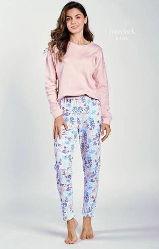 Piżama damska 3239 Sylvie  Taro  - pudrowa