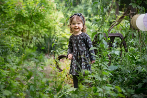 Sukienka niemowlęca "Stay Green" PINOKIO - grafit druk