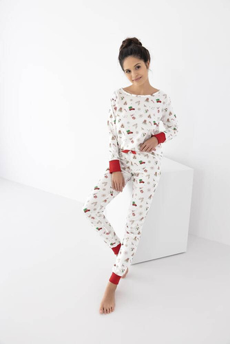 Piżama damska Samantha Sensis - ecru