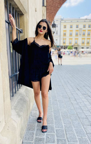 Piżama Damska 613 Milagros Forex- czarny