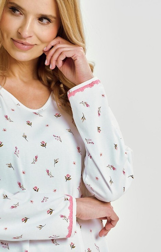 Taro Elodie 3433 – koszula nocna damska bawełniana w kwiatuszki