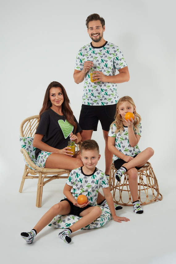 Piżama Męska Picos Italian Fashion - druk/czarny