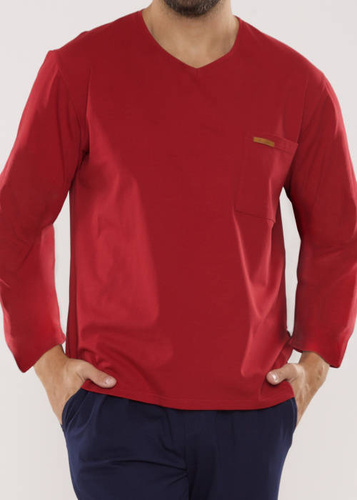 Piżama Męska 683 Kevin De Lafense - bordo- granat