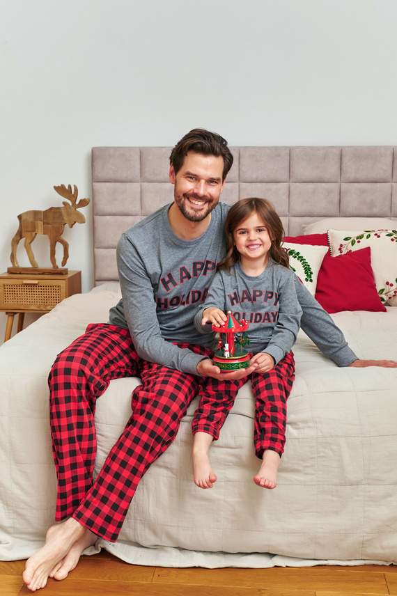 Doctor Nap 7345 – piżama dziecięca bawełniana Dark Grey z nadrukiem