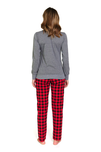 Doctor Nap 7343 – piżama damska bawełniana Dark Grey z nadrukiem