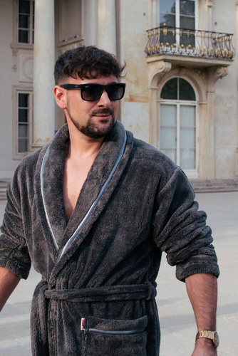 Szlafrok męski 716 Rafael De lafense - grafit