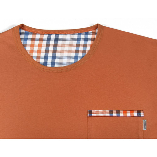 Bawełniana piżama męska z długim rękawem 2527/04 Sesto Senso - rudy brąz 