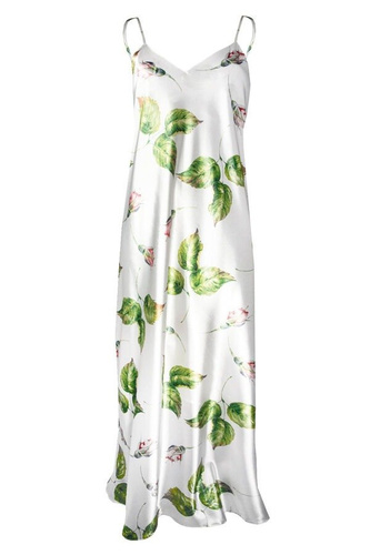 Długa halka satynowa Flowers DKaren - DK-HI 7 biały