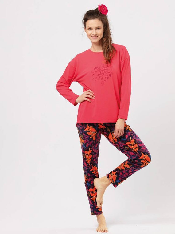 Piżama Damska LNS 928 Key malinowy