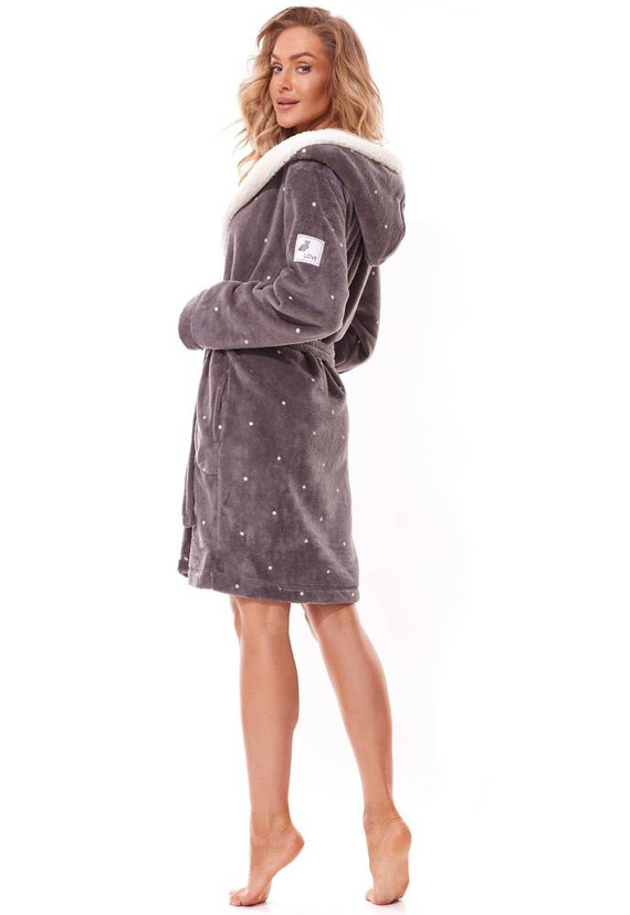 Krótki Szlafrok Damski 2318 Loop L&L - onyx