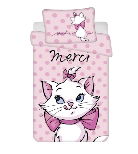 Pościel bawełniana do łóżeczka Marie Cat Merci Jerry Fabrics różowy