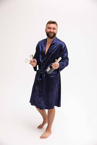 Szlafrok męski Lukas Dkaren - granatowy
