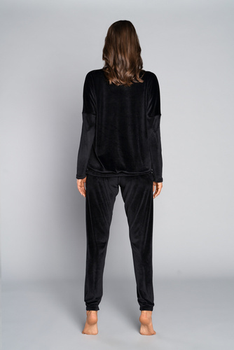 Komplet Damski dł. rękaw, dł. spodnie Juga Italian Fashion czarny 