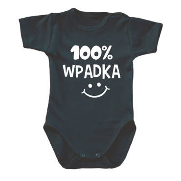 Body krótki rękaw "100% WPADKA" Moocha czarny