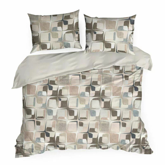 Pościel satynowa Spring 36 geometria Eurofirany beżowy