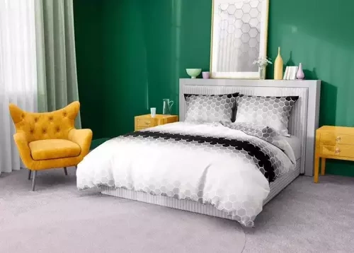 Pościel bawełniana Glamour 018 geometria  Faro szary