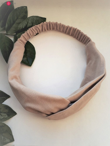 Opaska do włosów na gumce Milk&Love szary melanż