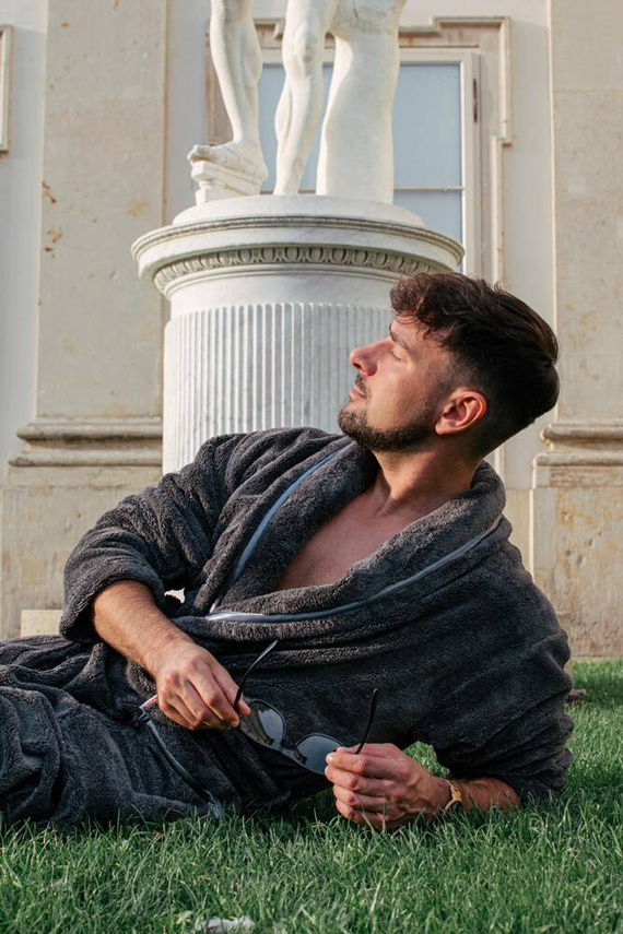 Szlafrok męski 716 Rafael De lafense - grafit