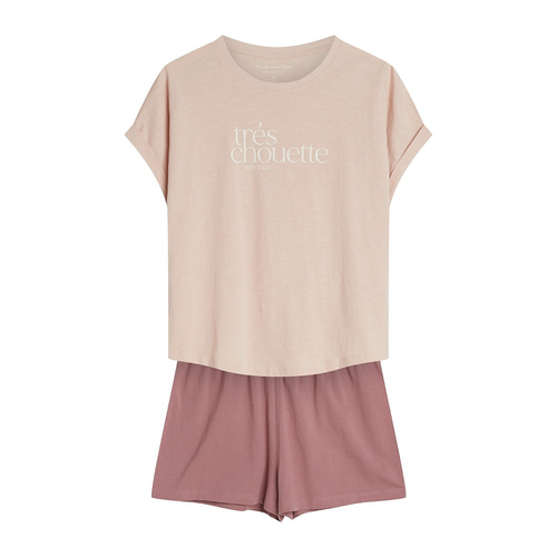 Piżama 44487 Emela Henderson – Bawełniana, krótki rękaw, szorty, regulowany pas