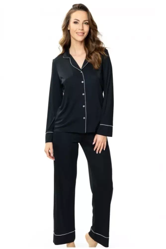 Piżama damska 86562 Elitte rozpinana Mewa czarny