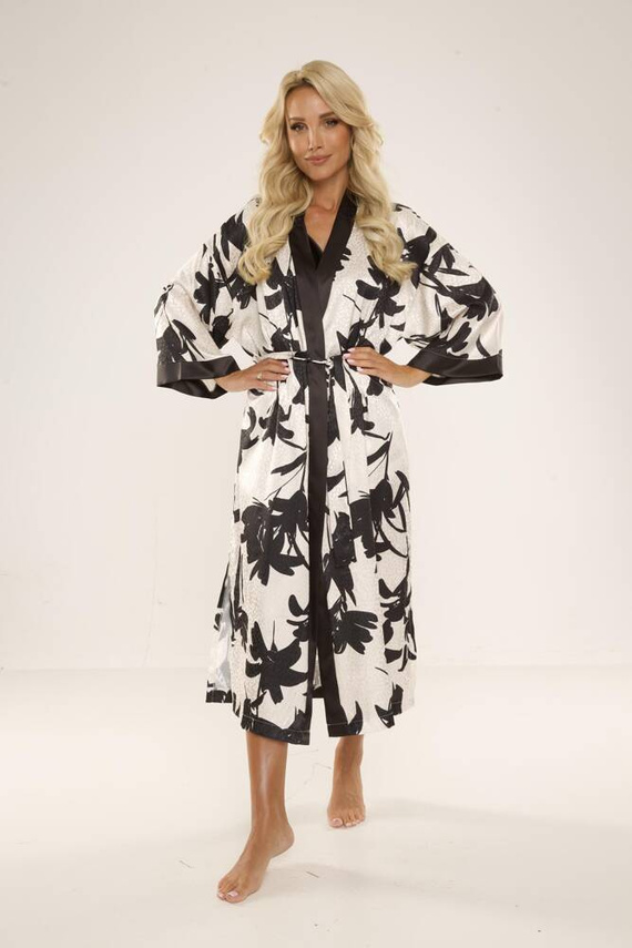 Szlafrok damski 734 Brianna De Lafense - czarny