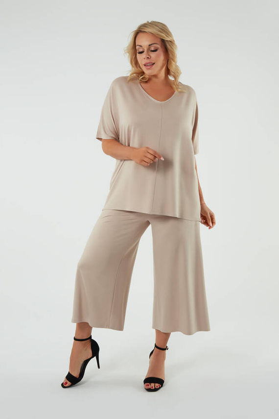 Bluzka z krótkim rękawem Soler Italian Fashion - beżowy