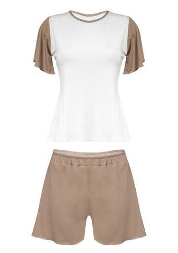 Komplet Piżama Damska Alana DKaren - Cappucino