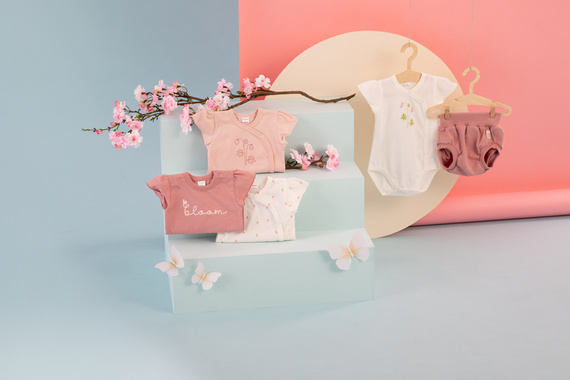 Body z krótkim rękawem Summer Mood Pinokio - ciemny róż