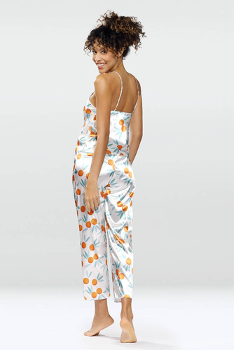 Piżama Damska Satynowa DKaren - DK-KI 19 biały