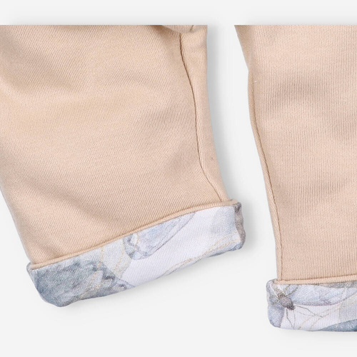 Spodnie z bawełny organicznej Butterflies Nini beżowy