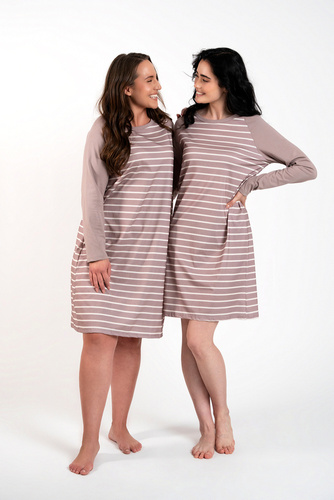 Koszula nocna damska Oda Italian Fashion - druk cappuccino