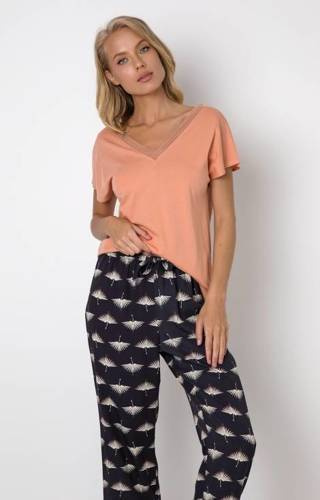 Piżama damska Moira Long Aruelle - brick