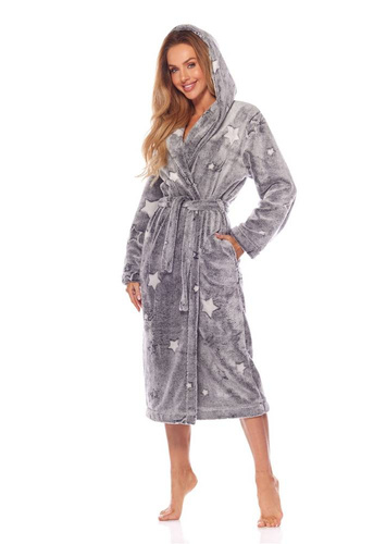 Długi Szlafrok Damski Nela 2213 L&L - melange