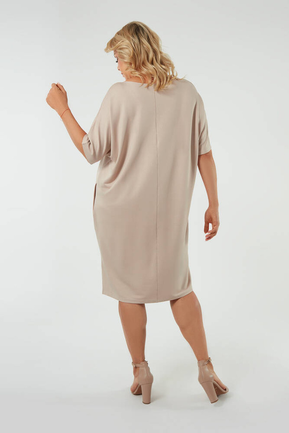 Tunika damska z krótkim rękawem Soler Italian Fashion - beżowy