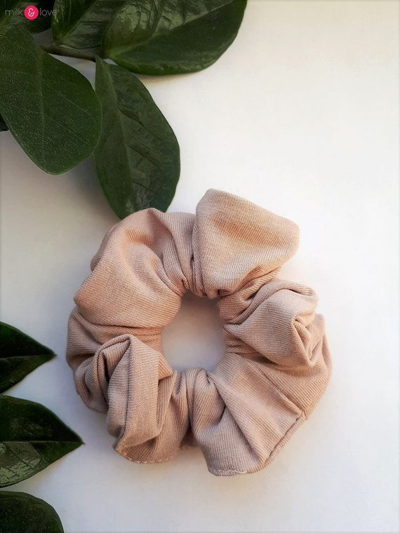 Gumka do włosów gładka Scrunchie Milk&Love beżowy