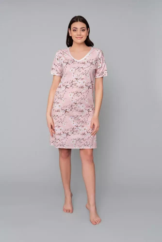 Koszula nocna damska Alwa Italian Fashion- różowy druk