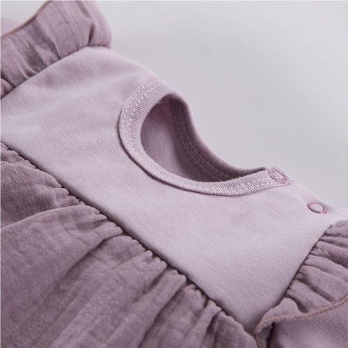 Sukienko-body krótki rękaw muślinowe Botanic Eevi- wrzos 